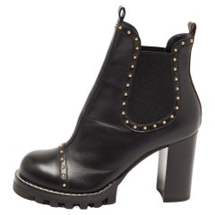 Louis Vuitton Black Leather Studded Chelsea Boots
