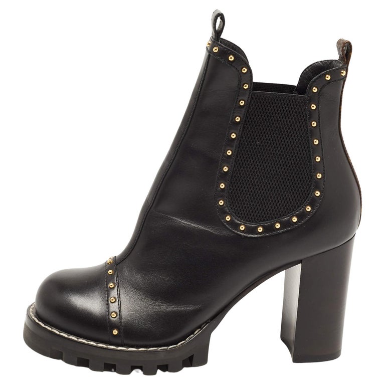Louis Vuitton Black Leather Studded Chelsea Boots at 1stDibs