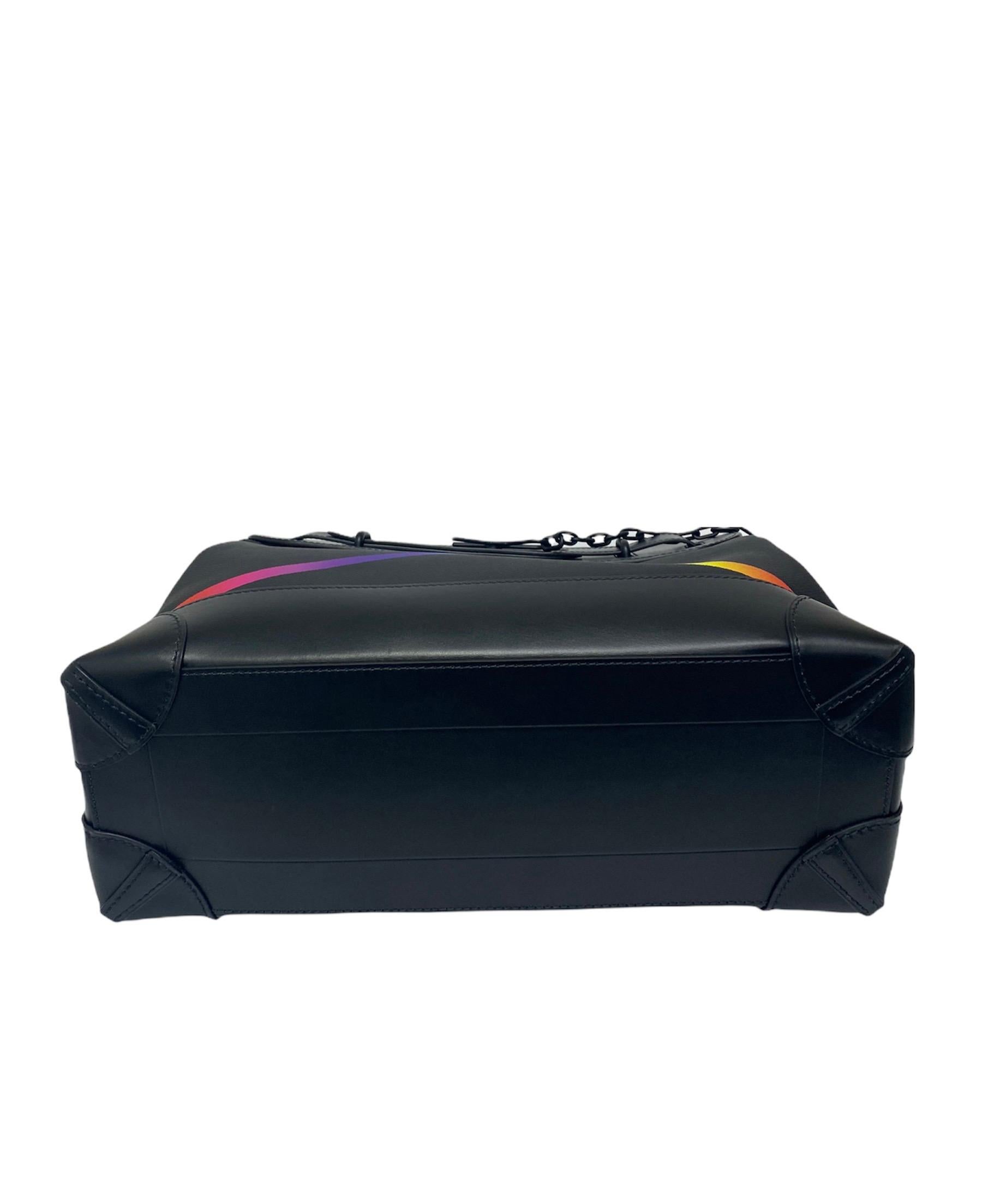 Louis Vuitton Black Leather  Taiga Rainbow Steamer PM Limited  In New Condition For Sale In Torre Del Greco, IT