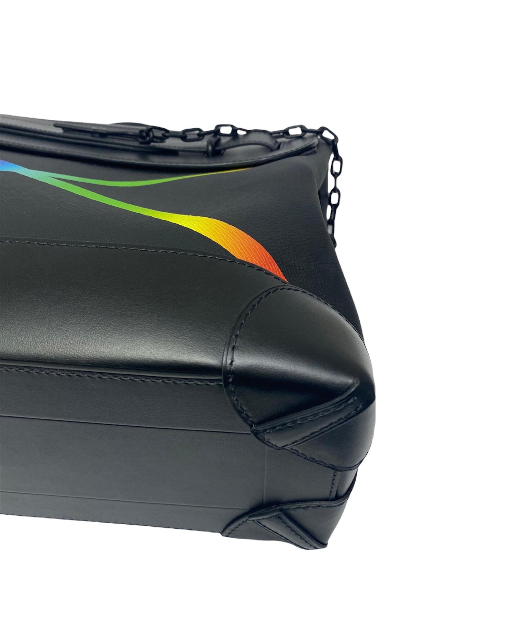 Women's or Men's Louis Vuitton Black Leather  Taiga Rainbow Steamer PM Limited  For Sale