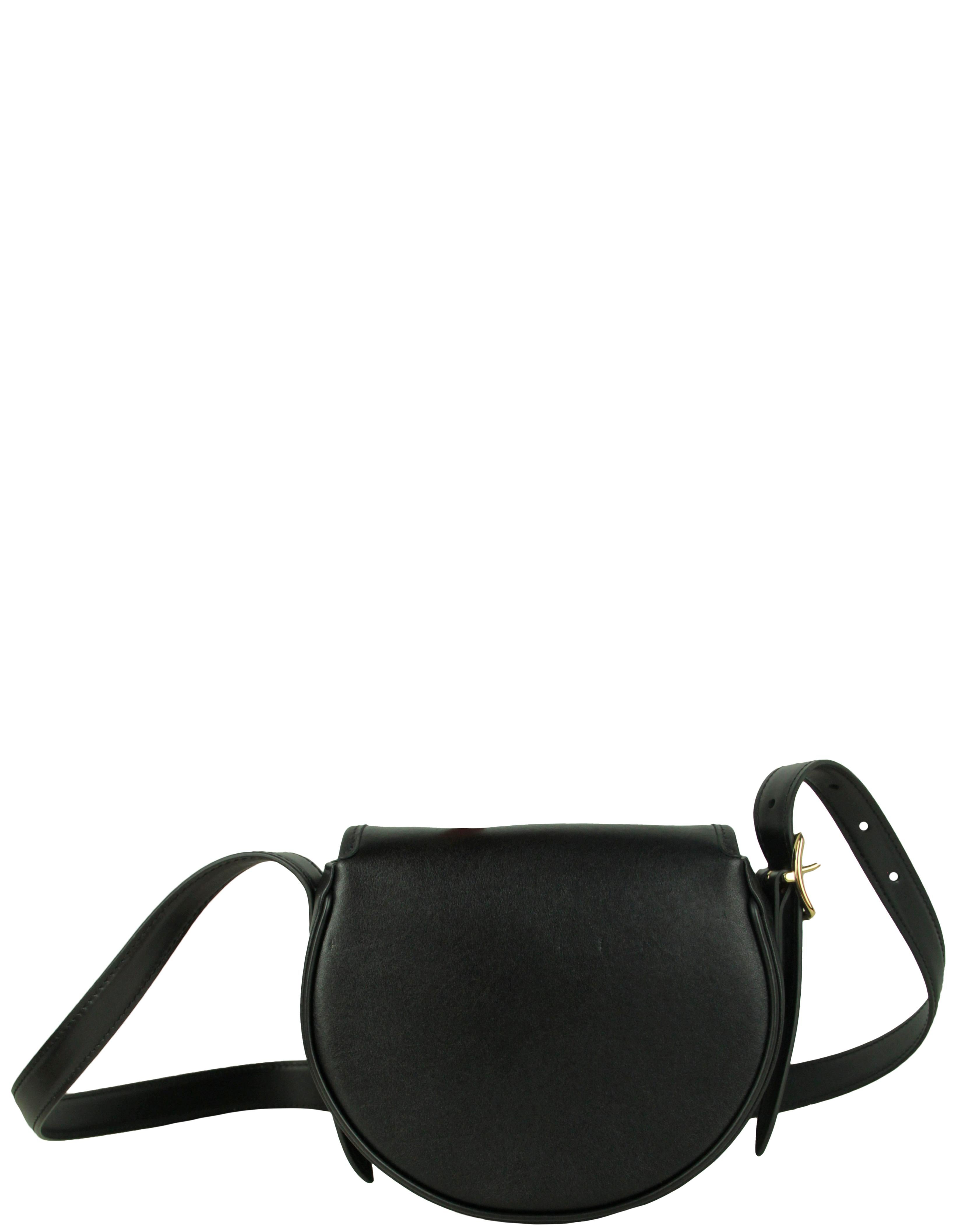 Louis Vuitton Black Leather Tambourin NM Crossbody Bag In Excellent Condition In New York, NY