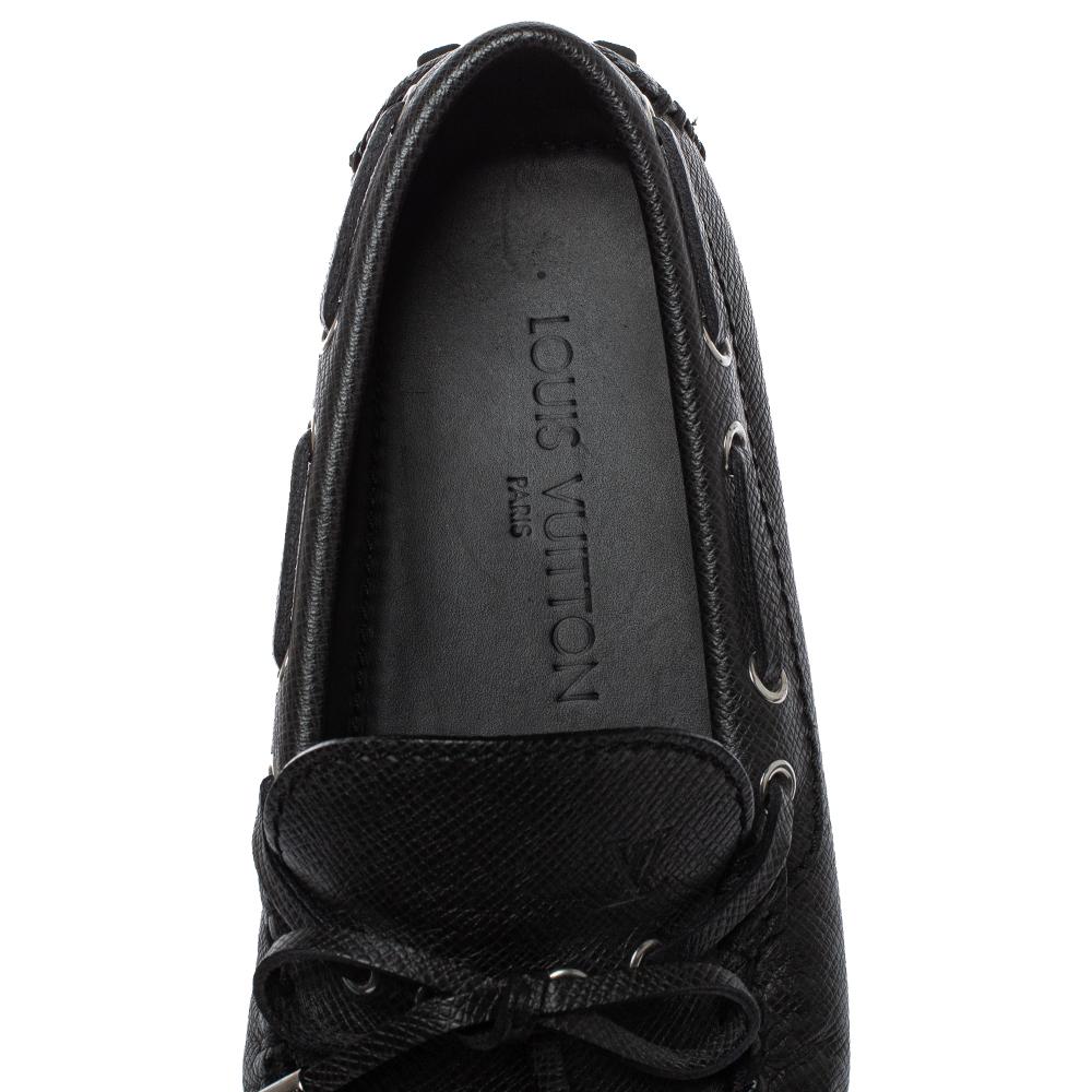 Louis Vuitton Black Leather Tassel Drivers Slip On Loafers Size 39 1