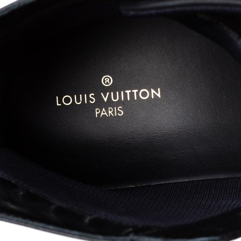 Louis Vuitton Blue Canvas Tattoo High Top Sneakers Size 42.5 Louis Vuitton  | The Luxury Closet