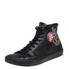 Louis Vuitton Black Leather Tattoo Trainer Boots Size 43