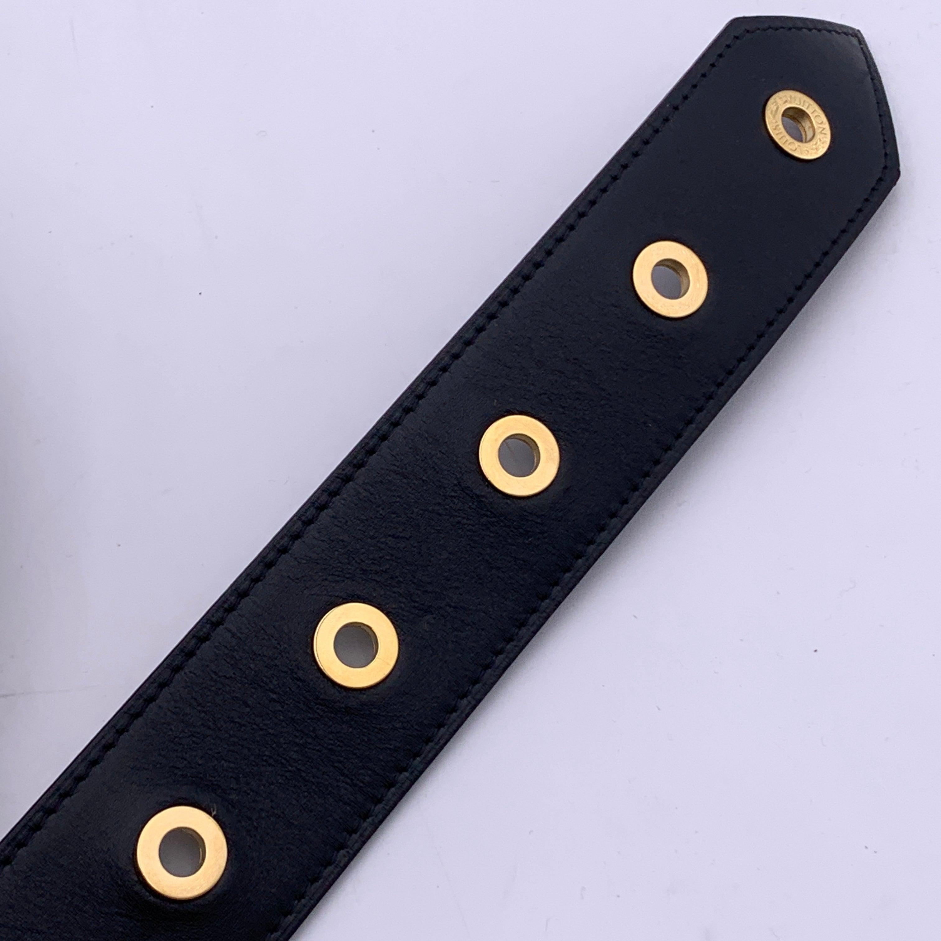 Louis Vuitton Black Leather Tie the Knot Eyelet Belt Size 90/36 For Sale 3