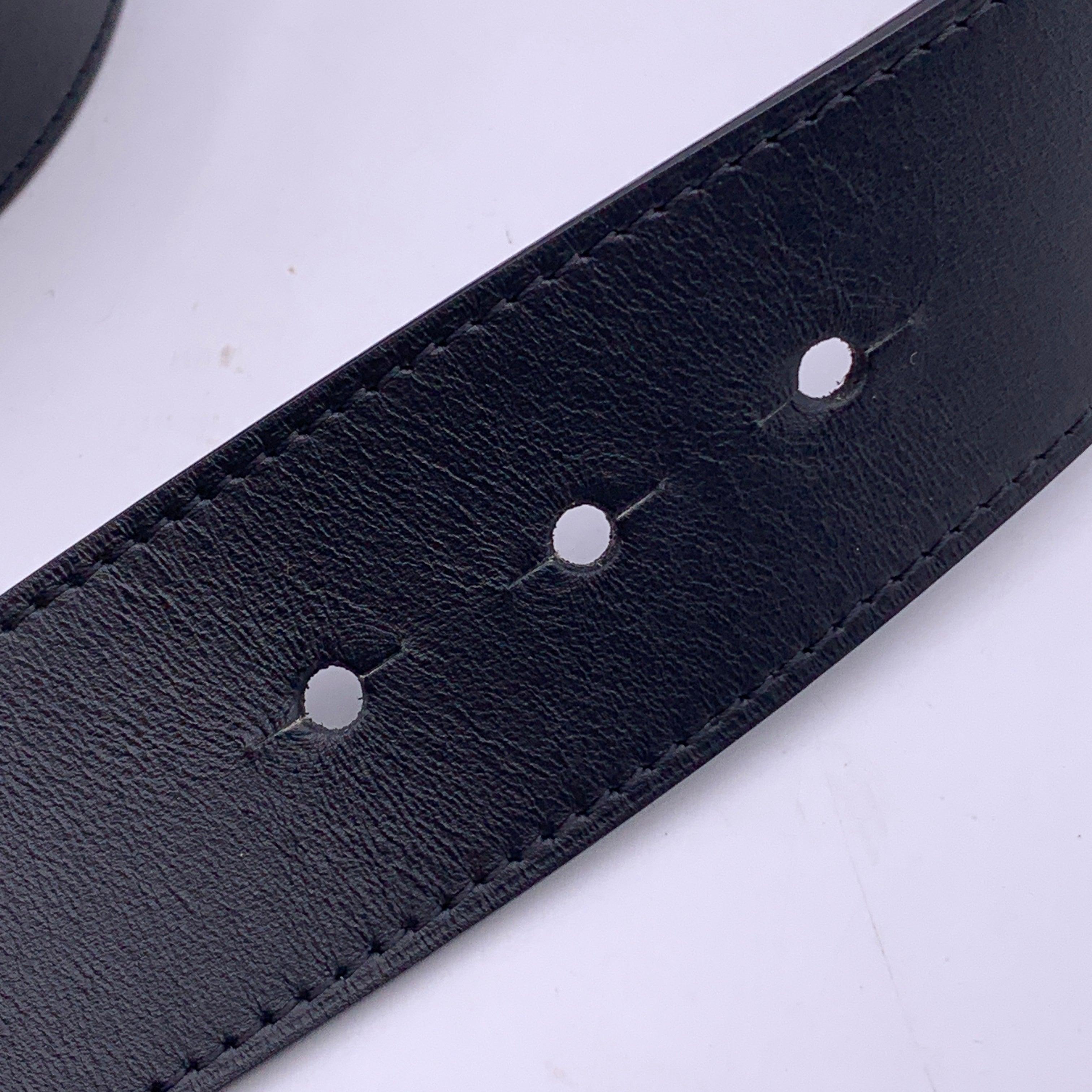 Louis Vuitton Black Leather Tie the Knot Eyelet Belt Size 90/36 For Sale 4