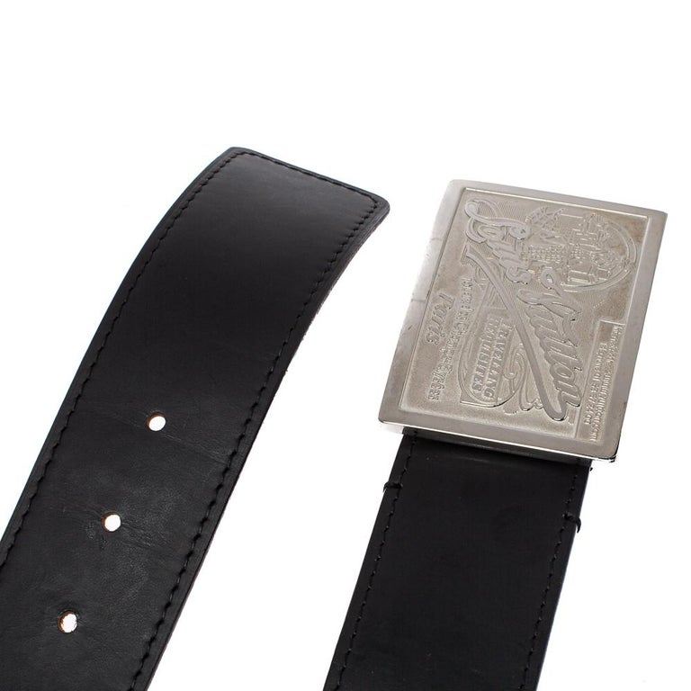 Louis Vuitton Black Leather Travelling Requisites Belt 110 CM In Good Condition In Dubai, Al Qouz 2