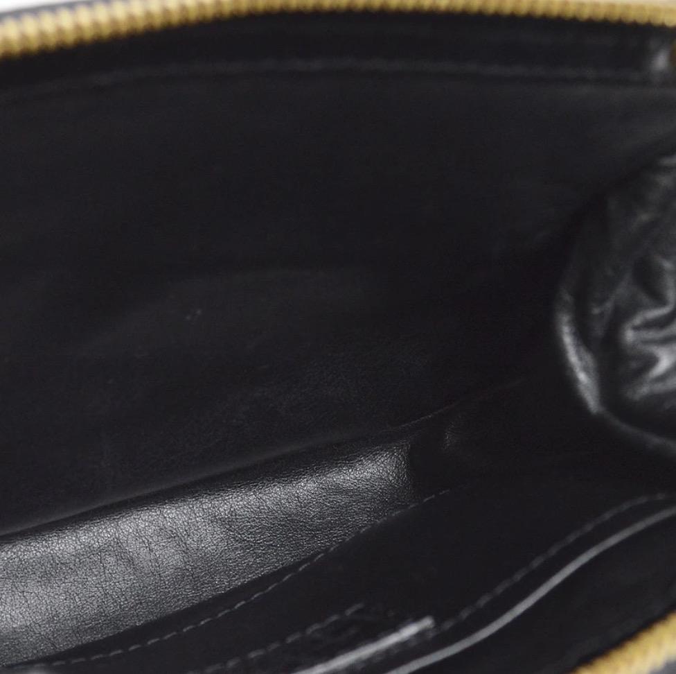 Louis Vuitton Black Leather Velvet Gold Chain Top Handle Satchel Shoulder Bag 2