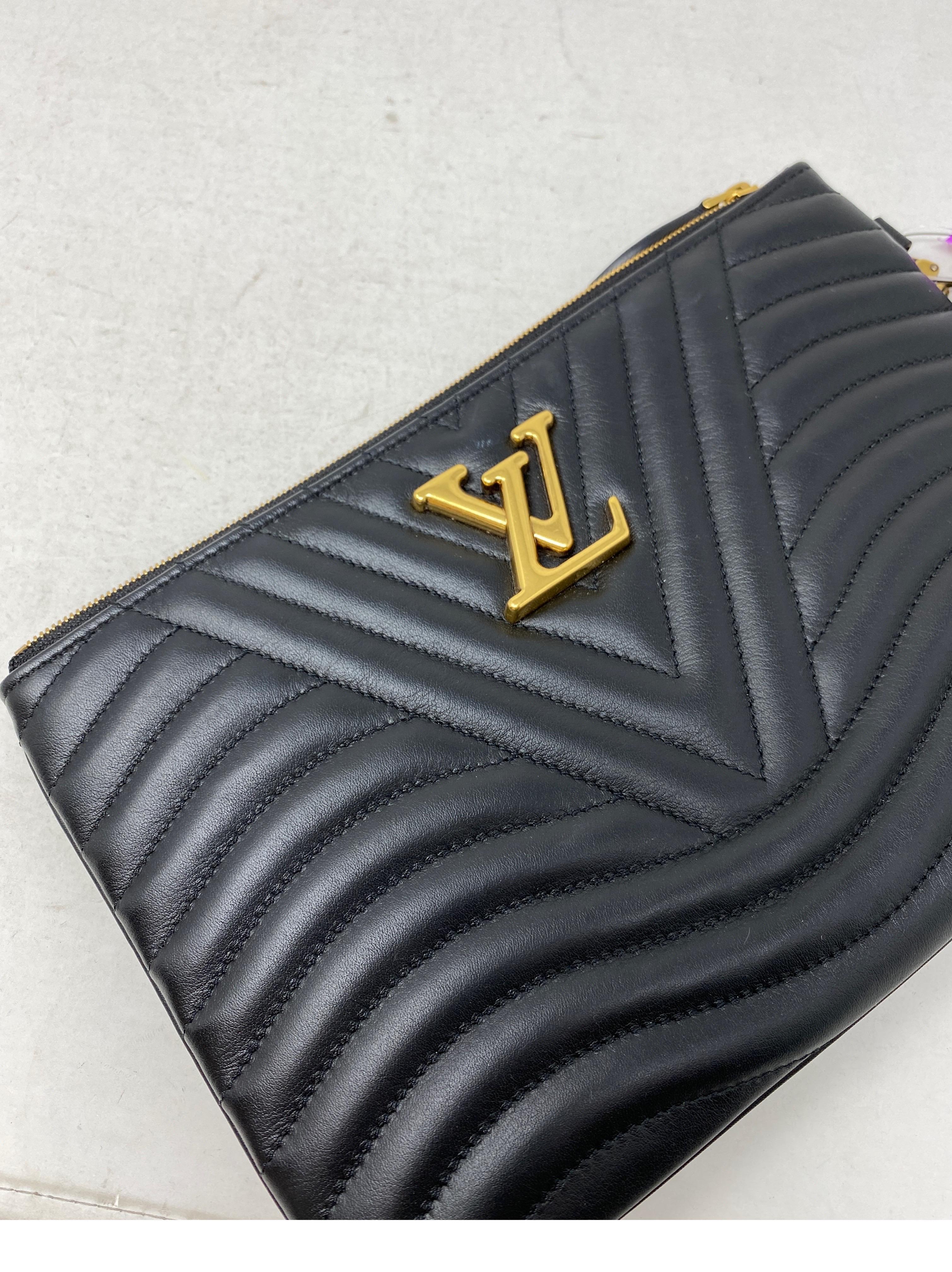 Louis Vuitton Black Leather Wave Pouch  8