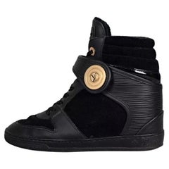 Louis Vuitton - Scarpe da ginnastica con zeppa in pelle nera - Misura 34.5