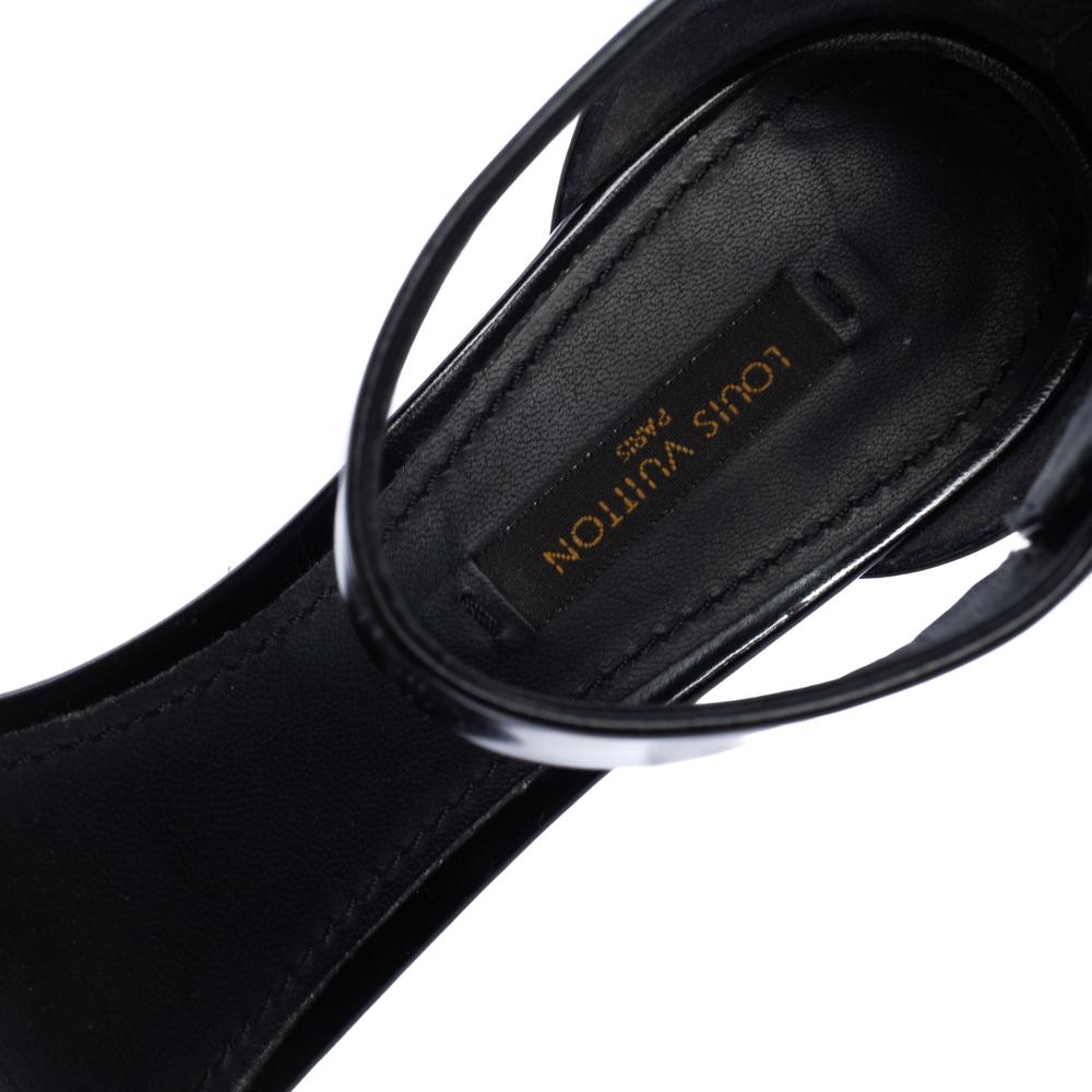 Louis Vuitton Black Leather 'Westbound' Ankle Wrap Sandals Size 38 3