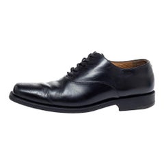 Louis Vuitton Oxford de cordones con puntas de ala de cuero negro talla 43