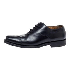 Vintage Louis Vuitton Black Leather Wing Tips Lace Up Oxford Size 43