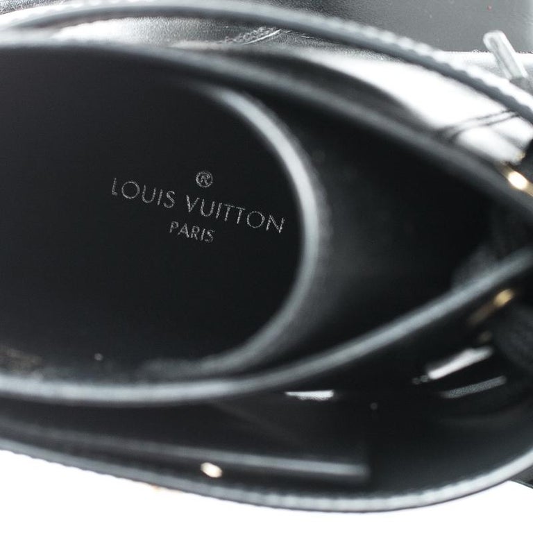 Louis Vuitton Black Leather Wonderland Ranger Ankle Length Combat Boots ...