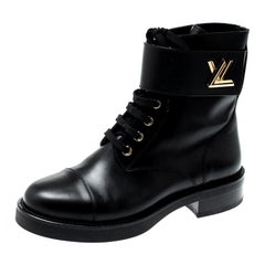 Pre-owned Louis Vuitton Brown Leather Wonderland Ranger Boots Size 36 In  Black