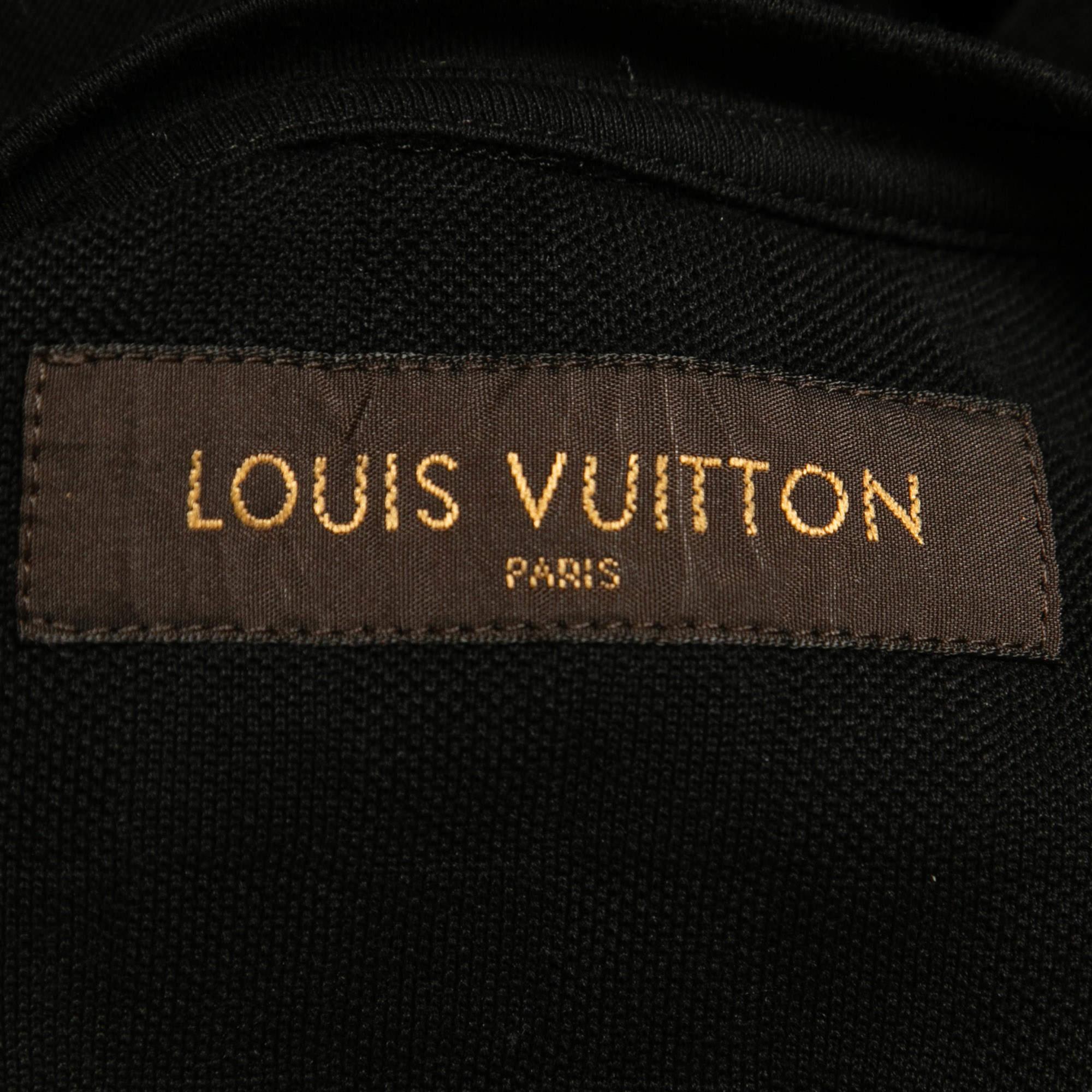 Louis Vuitton Black Logo Embroidered Cotton Crew Neck Half Sleeve T-Shirt S 1