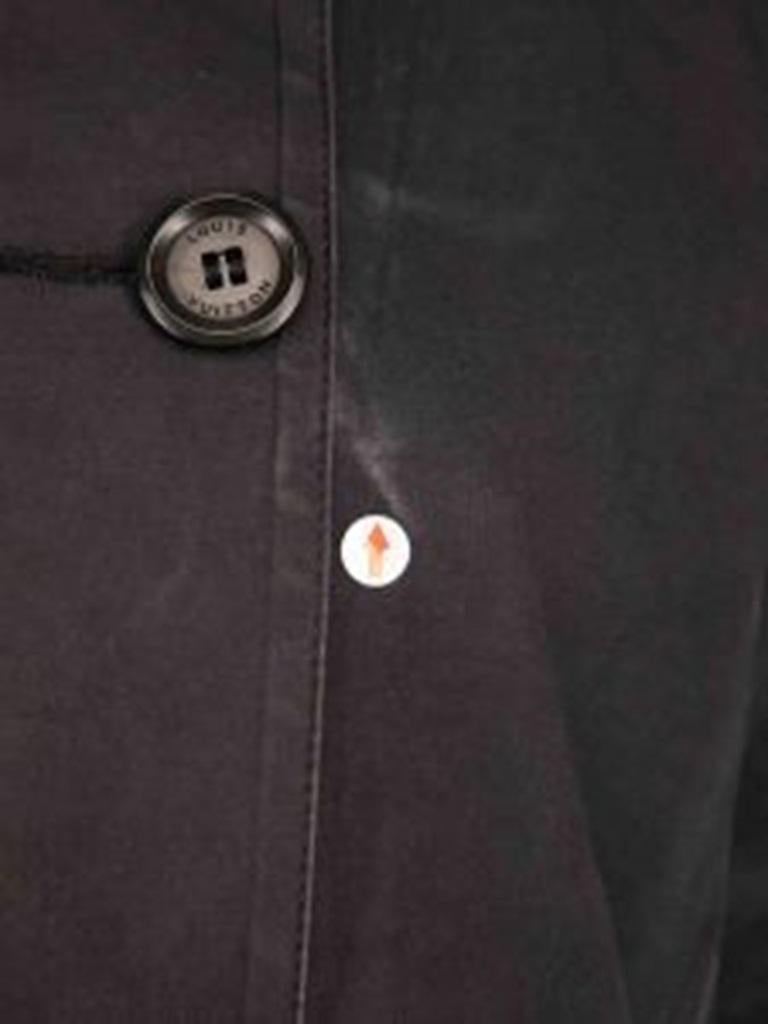 Louis Vuitton Black Logo Lined Trench Coat Size XL 3