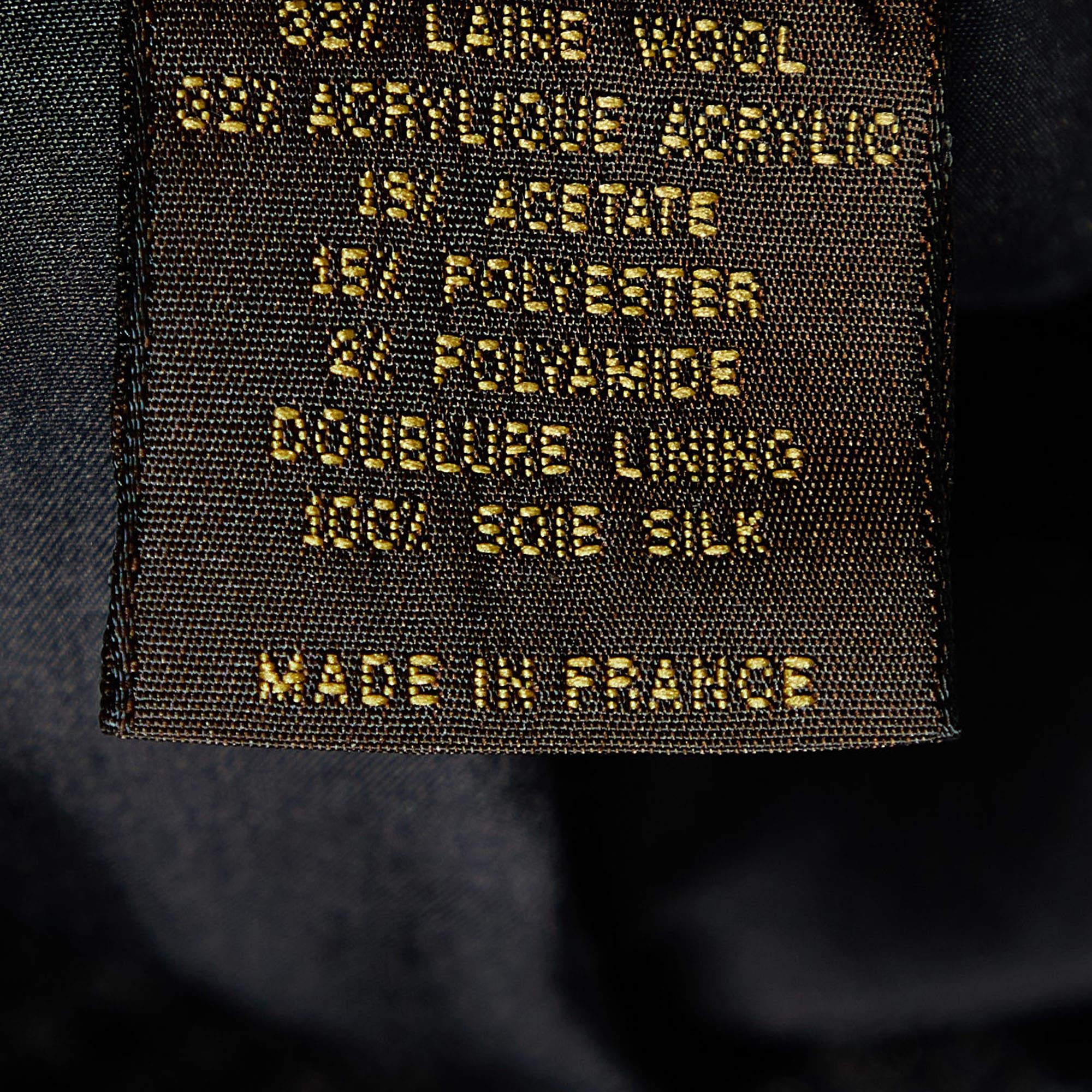 Women's Louis Vuitton Black Lurex Wool Pea Coat M For Sale
