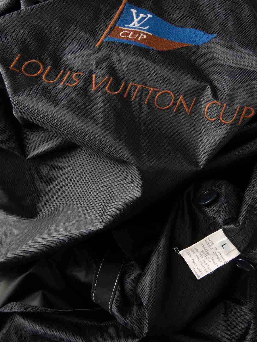 Louis Vuitton Black LV Cup Embroidered Windbreaker Size L For Sale 2
