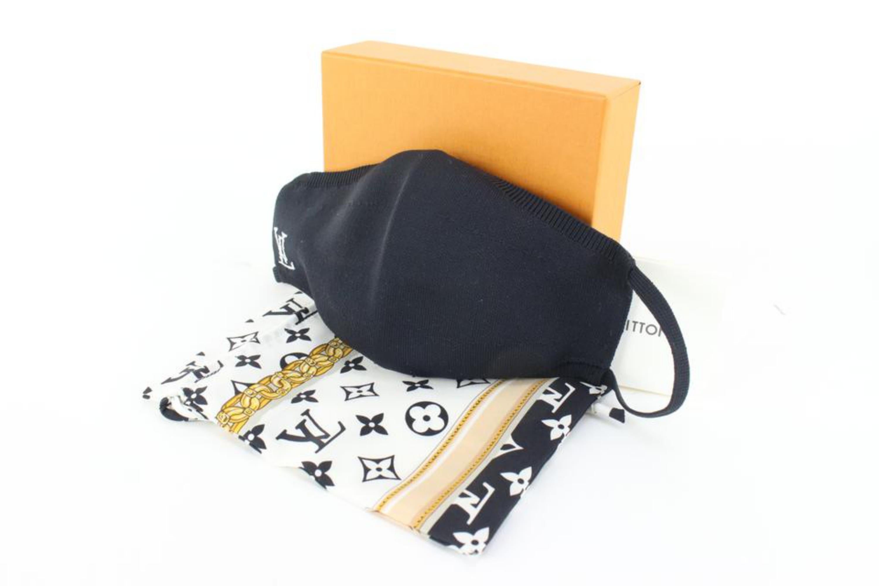 Louis Vuitton Black LV Initial Knit Face Mask with Pouch 93lk526s 5