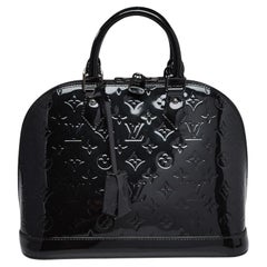 Louis Vuitton Black Magnetique Alma PM Dome Satchel Bag 81lk322s