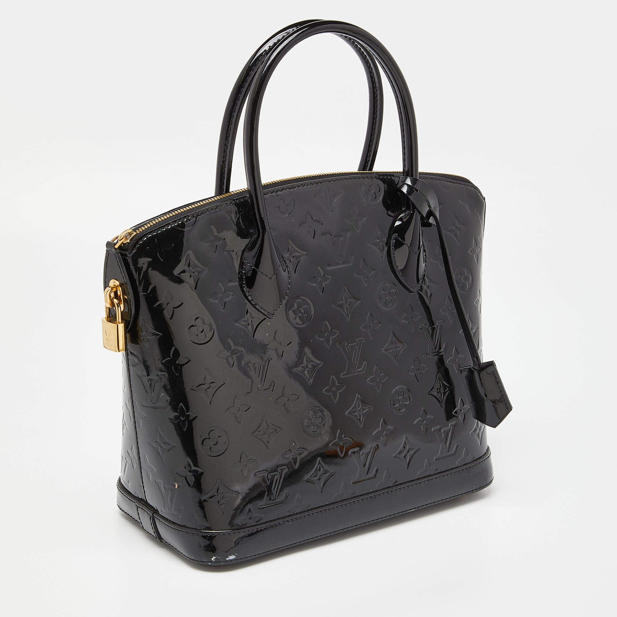 Women's Louis Vuitton Black Magnetique Monogram Vernis Lockit PM Bag