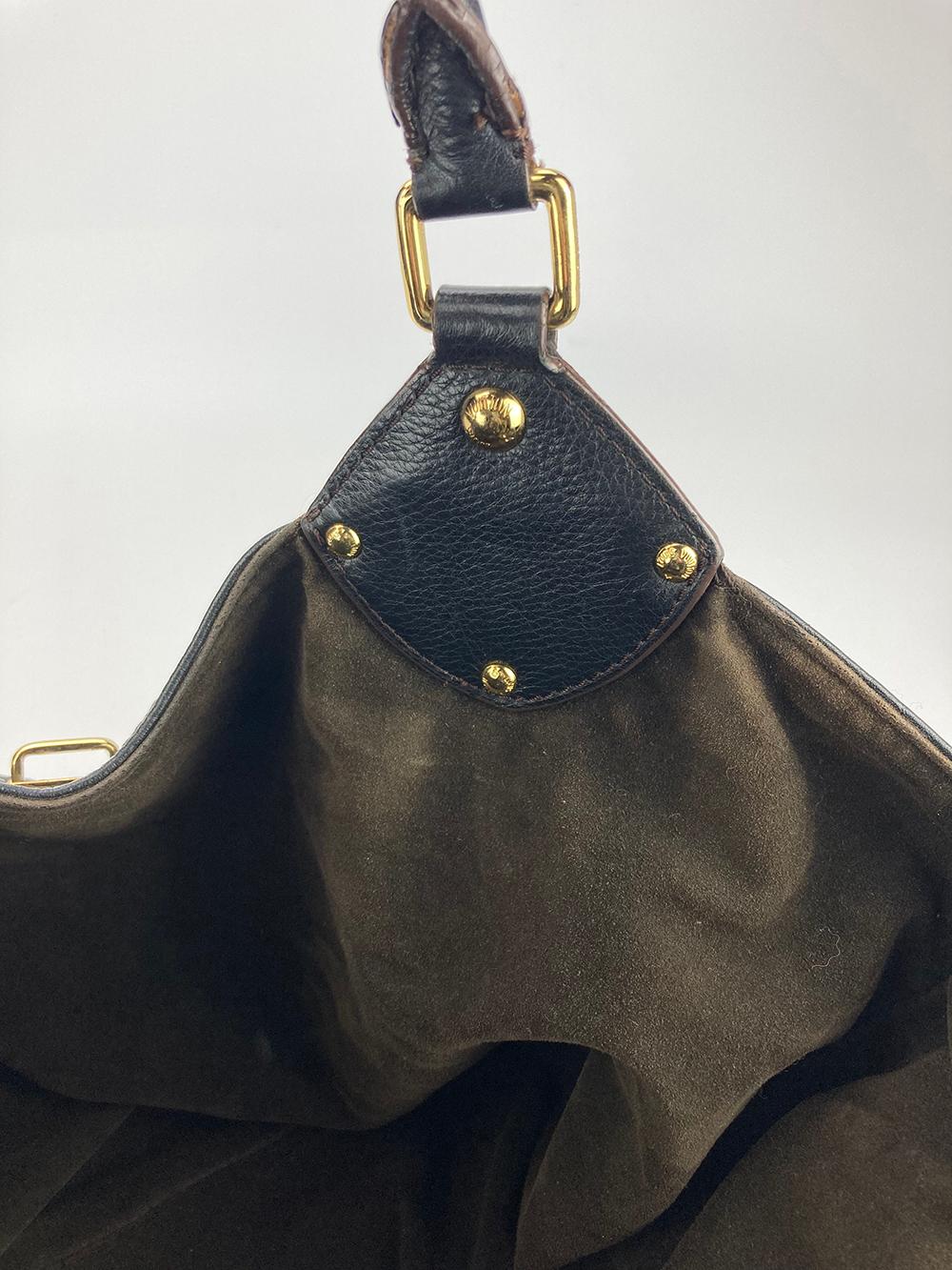 Louis Vuitton Black Mahina GM Shoulder Bag For Sale 11