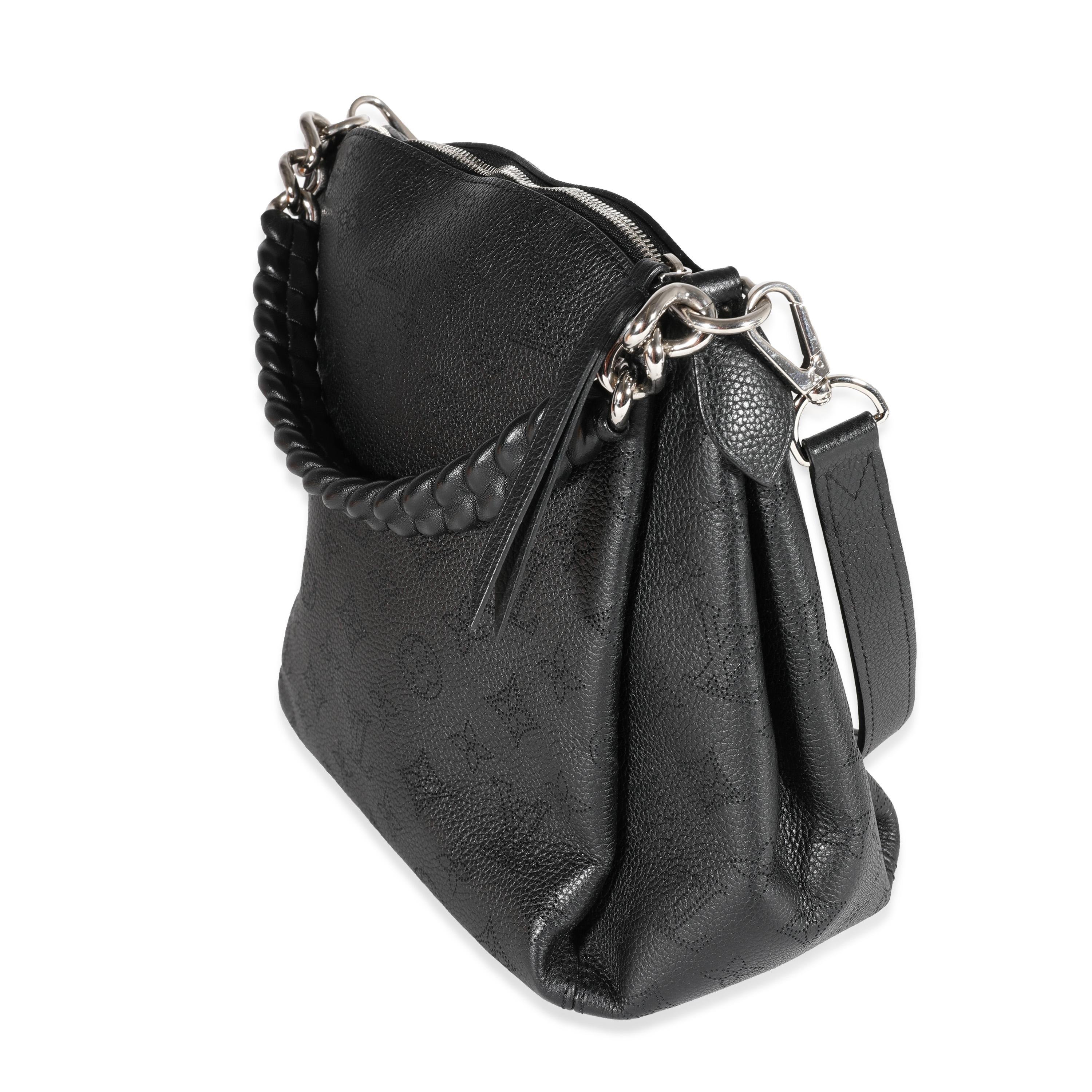 Women's Louis Vuitton Black Mahina Leather Babylone Chain BB