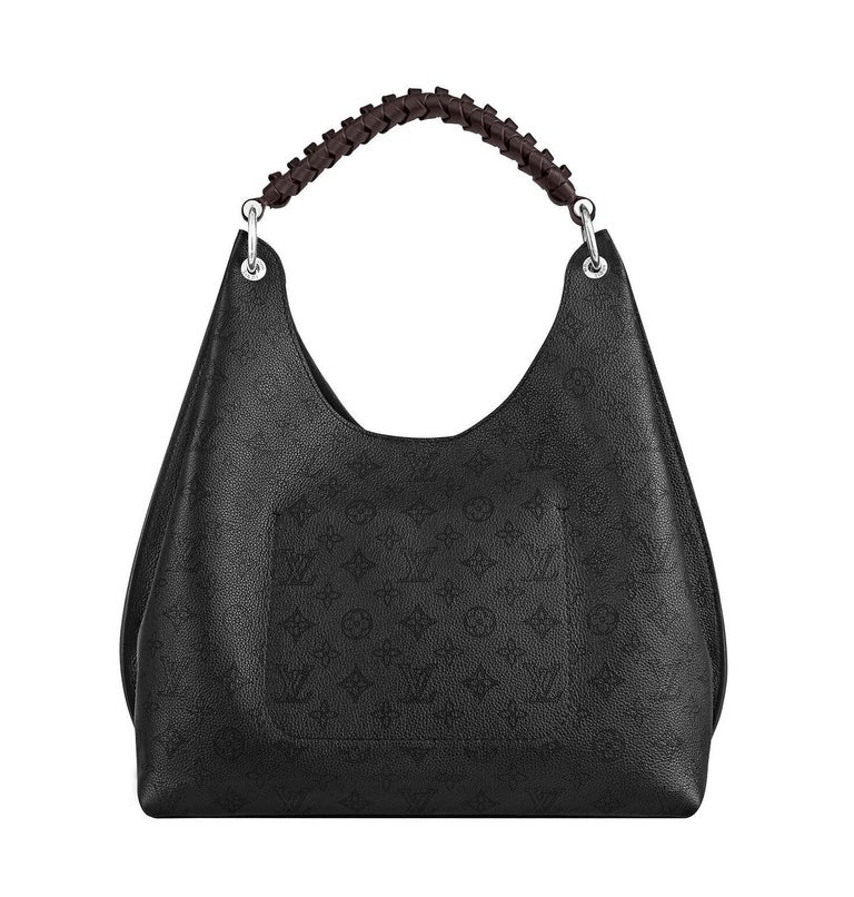 Louis Vuitton Black Mahina Leather Carmel Hobo Bag For Sale at 1stDibs