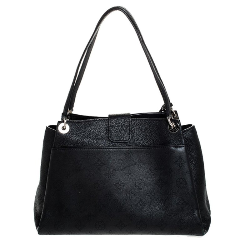 Louis Vuitton Black Mahina Leather Sevres Shoulder Bag at 1stDibs