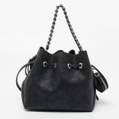 Louis Vuitton Black Mahina Monogram Leather Bella Bag