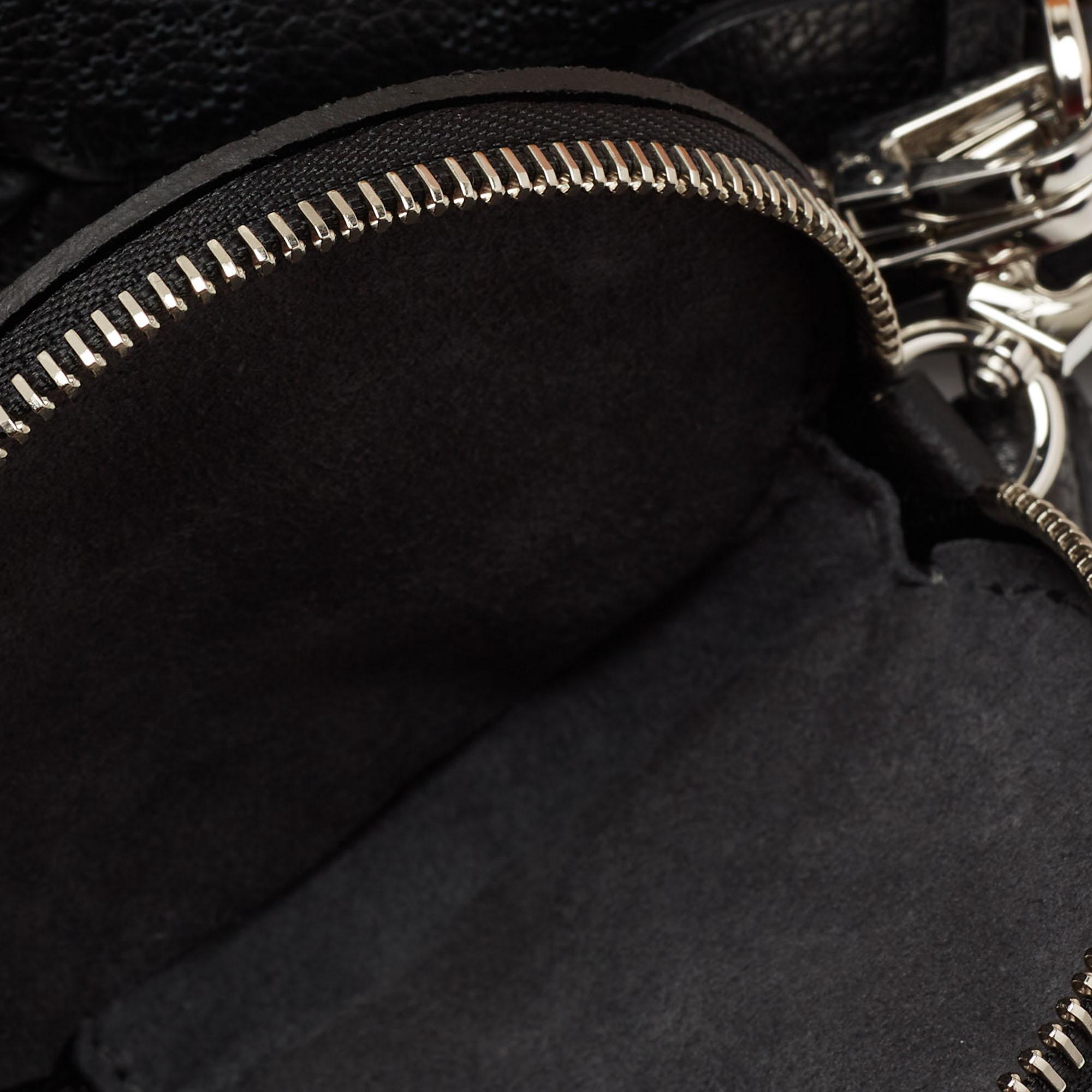 Women's Louis Vuitton Black Mahina Monogram Leather Bella Bag
