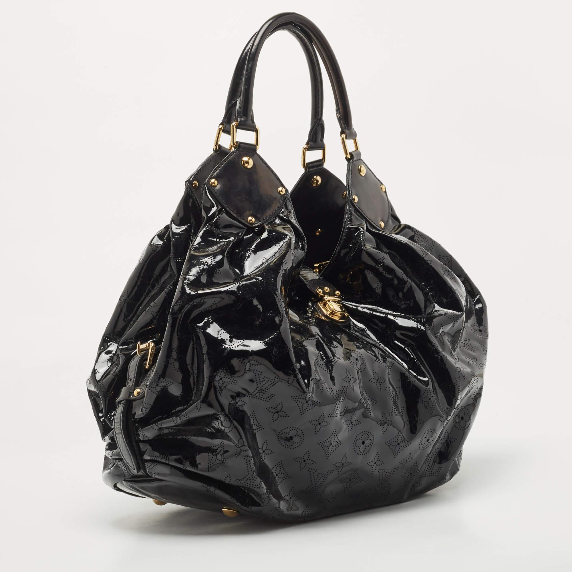 Women's Louis Vuitton Black Mahina Patent Leather Limited Edition Surya XL Bag