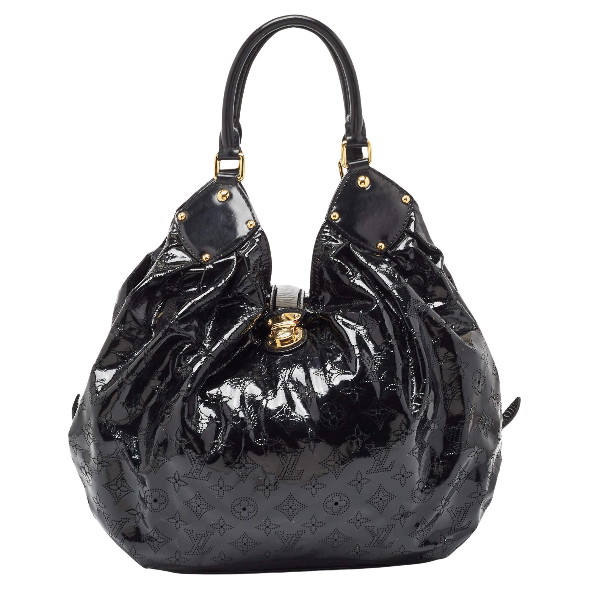Louis Vuitton Black Mahina Patent Leather Limited Edition Surya XL Bag For Sale