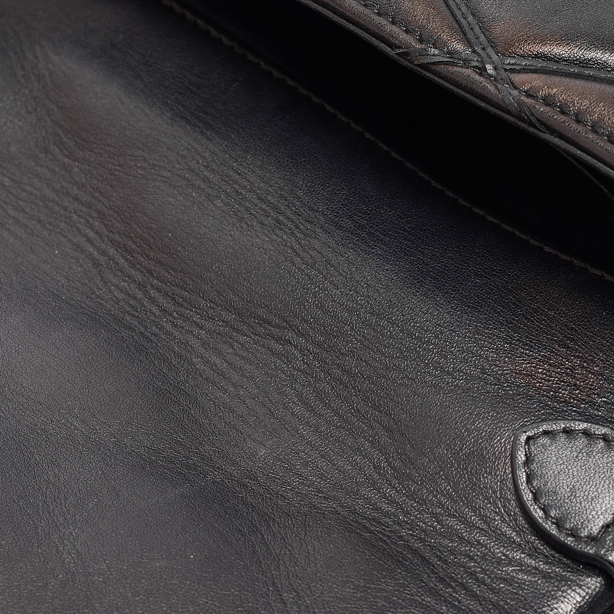 Louis Vuitton Black Malletage Leather GO-14 PM Bag For Sale 5