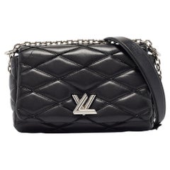 Louis Vuitton Schwarze Malletage-Tasche aus Leder GO-14 PM