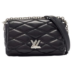 Louis Vuitton Black Malletage Leather GO-14 PM Bag