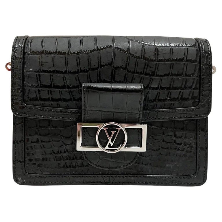 Louis Vuitton Black Matte Alligator Mini Dauphine Bag For Sale at 1stDibs