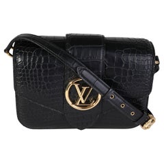 Pont 9 Tasche aus schwarzem, mattem Alligatorleder von Louis Vuitton