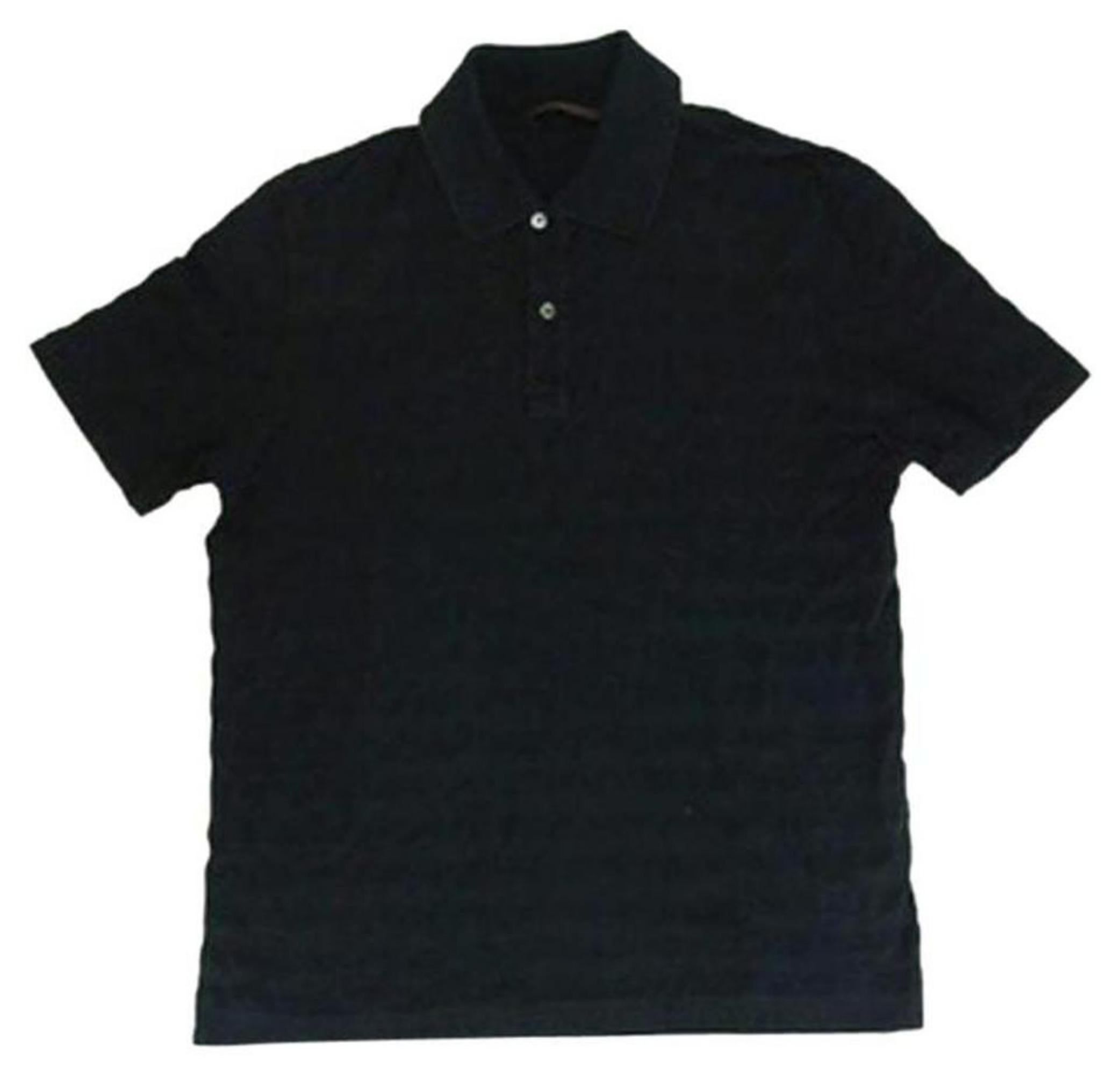 Louis Vuitton Black Men's Polo Logo Medium 164853 Lvtl187 Down Tee Shirt In Fair Condition For Sale In Forest Hills, NY