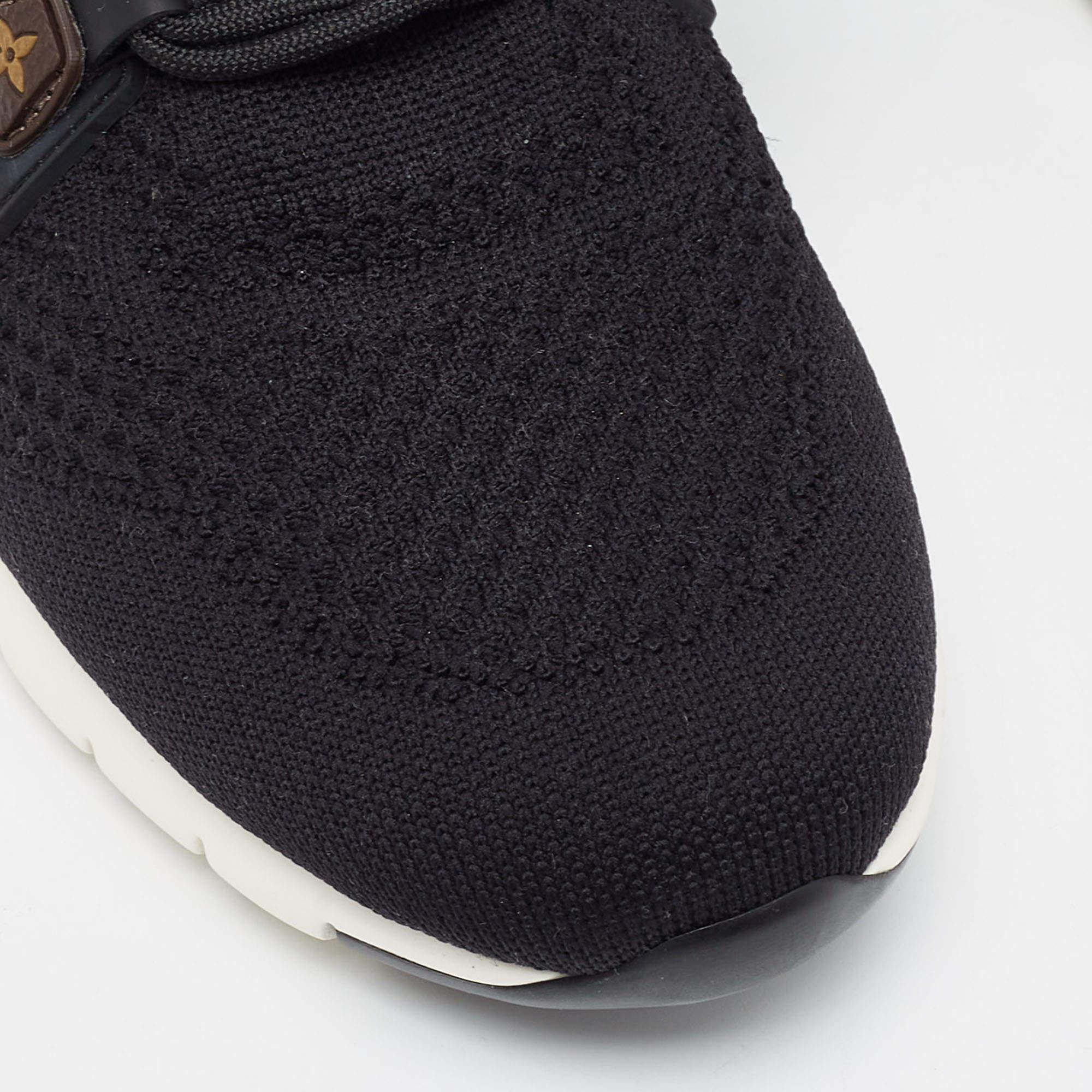 Louis Vuitton Black Mesh and Canvas Aftergame Sneakers Size 40 In Excellent Condition In Dubai, Al Qouz 2