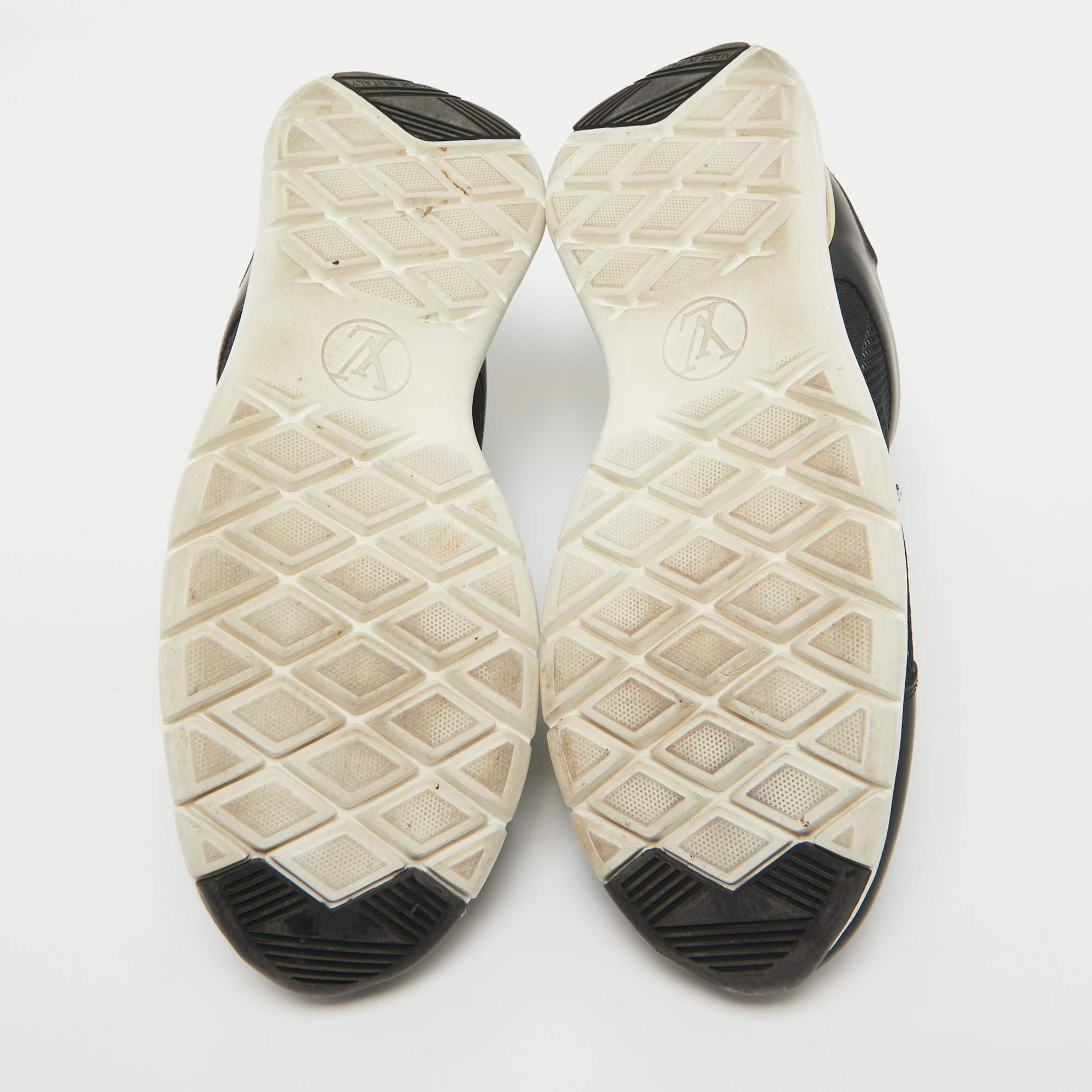 Louis Vuitton Black Mesh and Leather Aftergame Sneakers Size 40 For Sale 2
