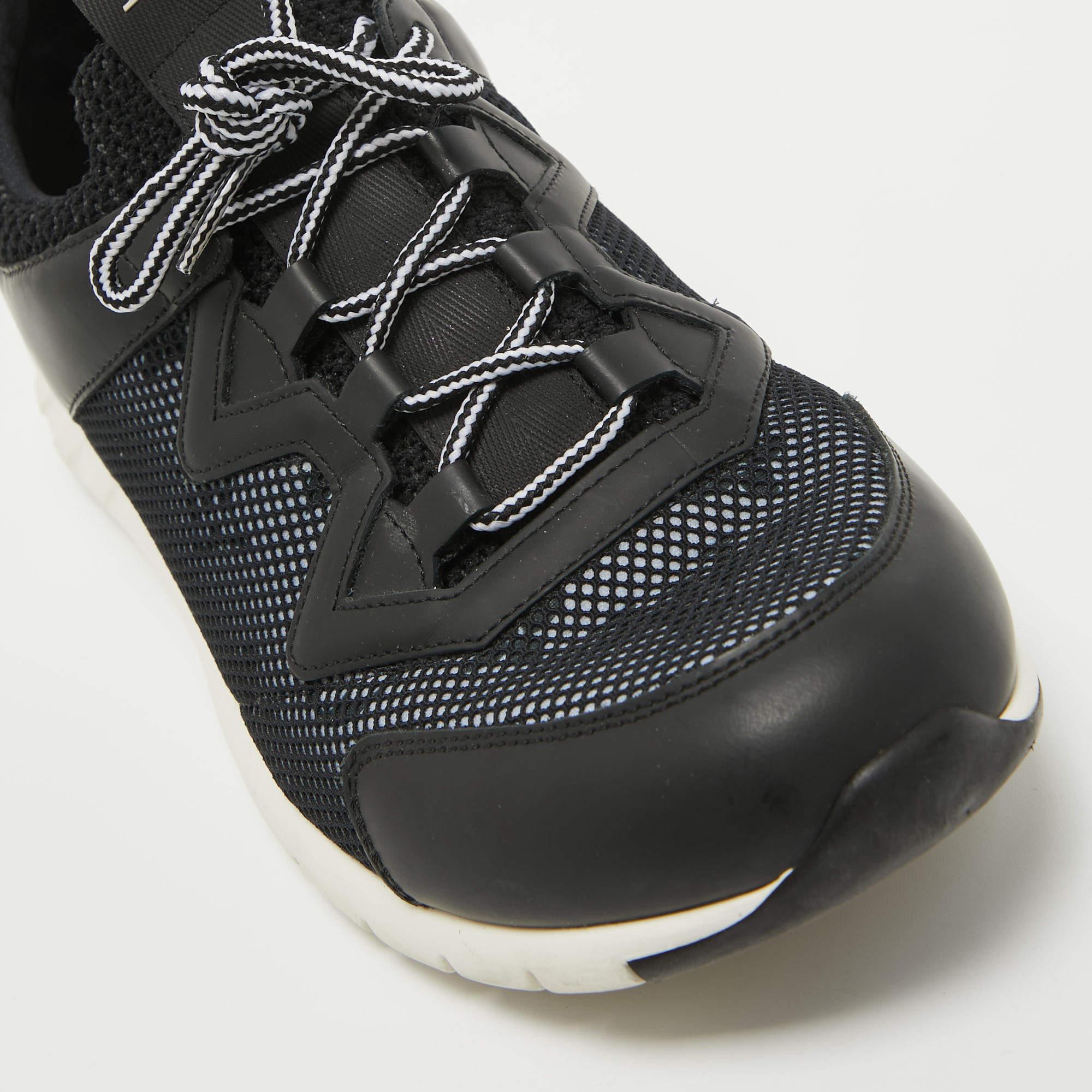 Louis Vuitton Black Mesh and Leather Aftergame Sneakers Size 40 For Sale 4