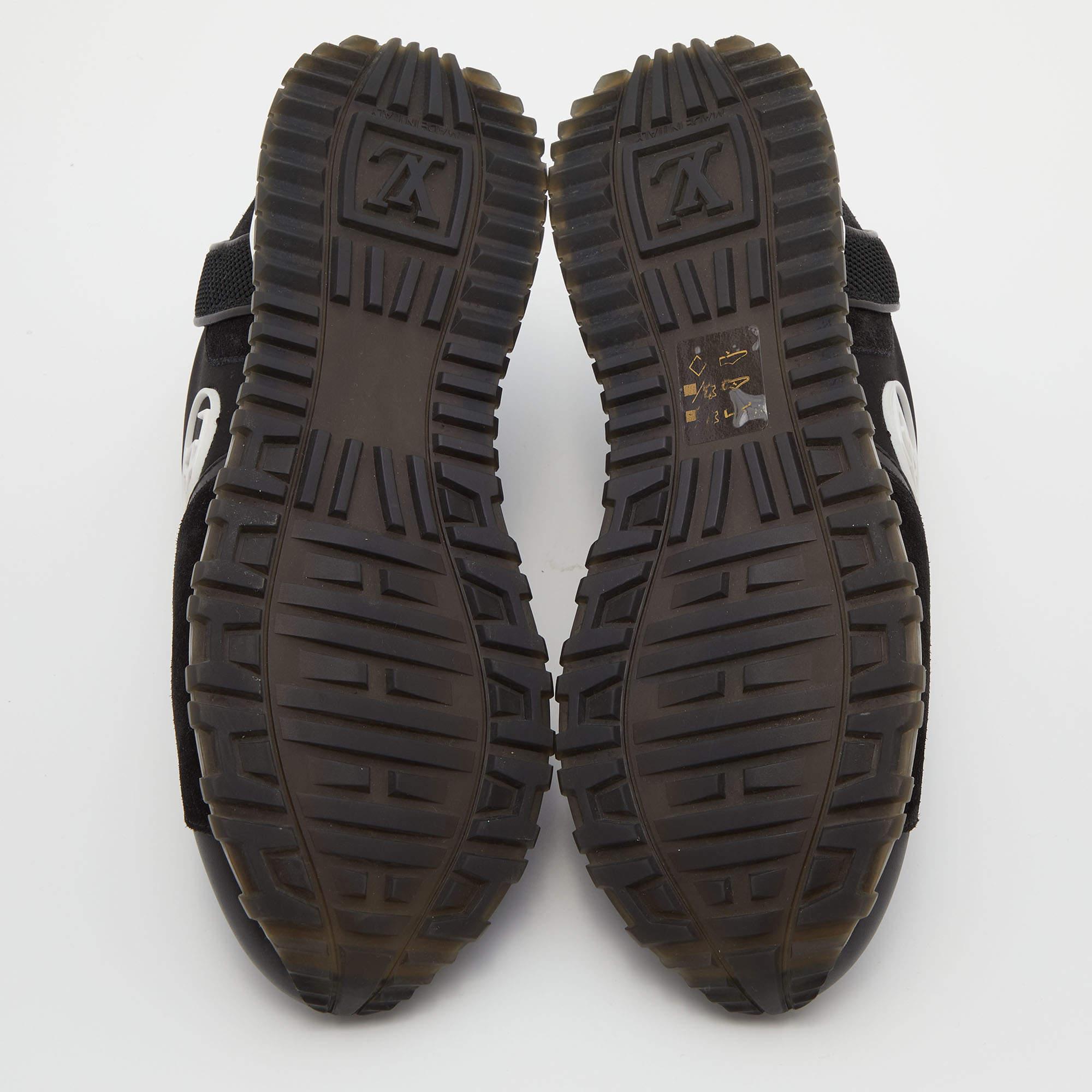 Women's Louis Vuitton Black Mesh and Leather Mesh Run Away Sneakers Size 36