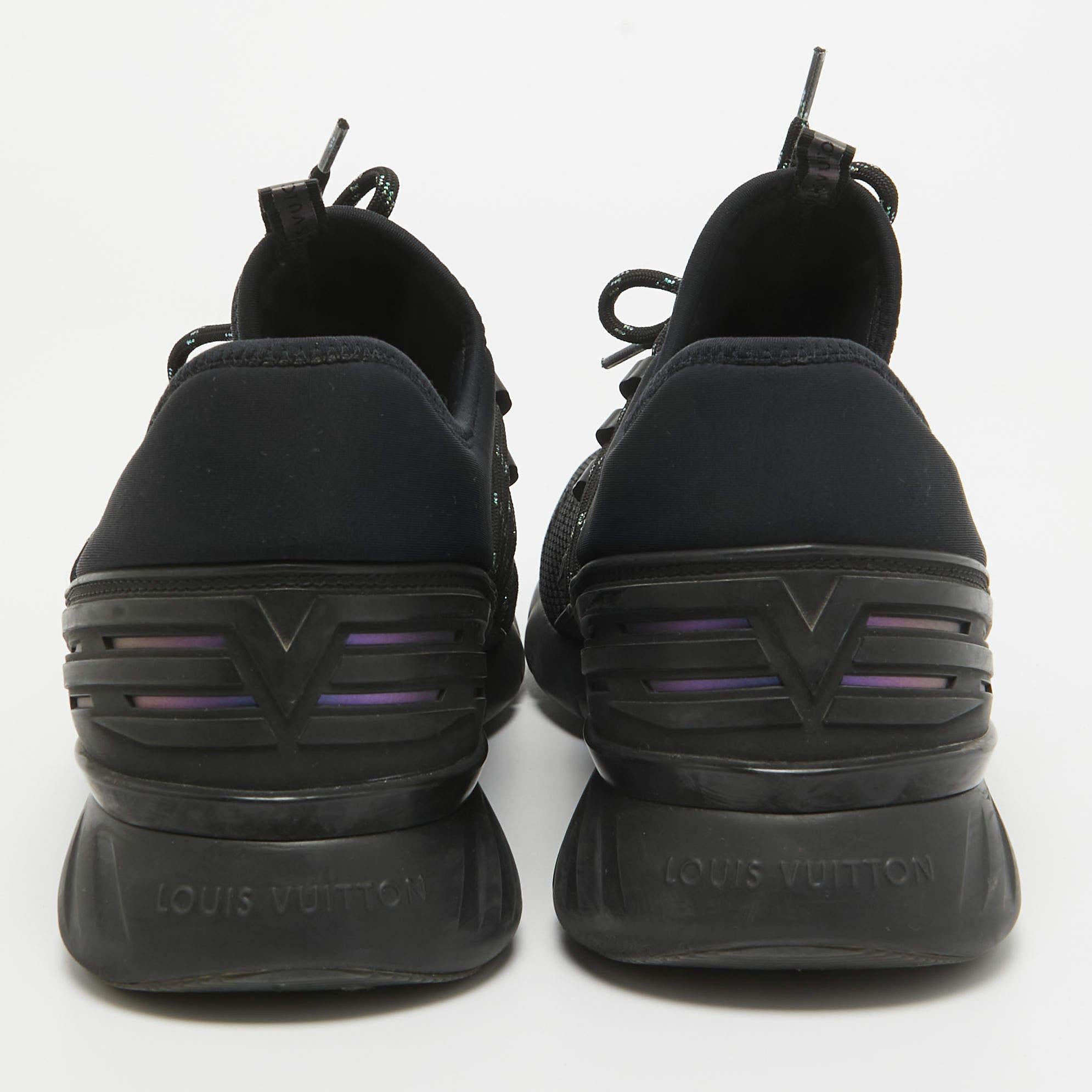 Louis Vuitton Black Mesh and Nylon Fastlane Low Top Sneakers Size 43 1