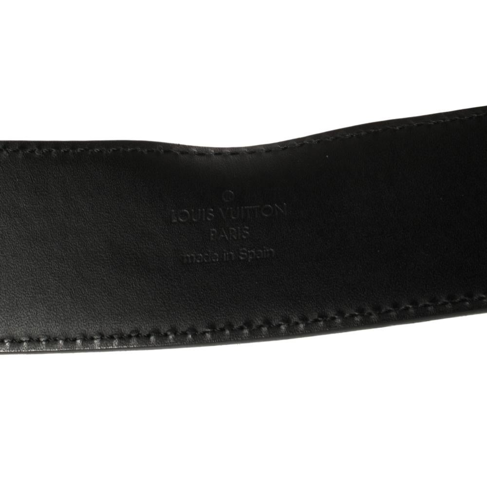 Men's Louis Vuitton Black Mini Damier Suede Initiales Belt 90CM