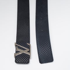 Louis Vuitton Black Mini Damier Suede LV Initiales Belt 90CM