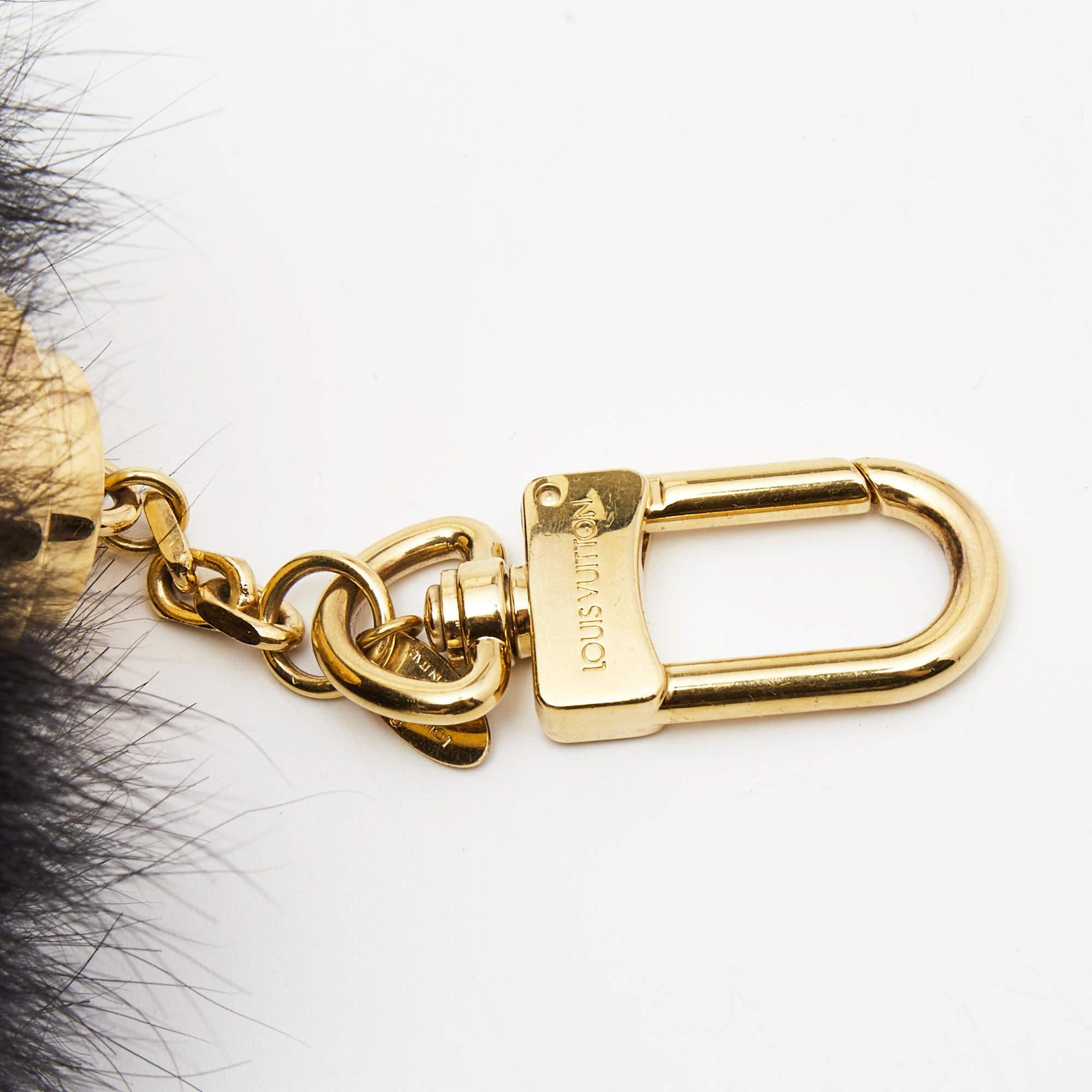 Noir Porte-clés Lovely en fourrure de vison noire Louis Vuitton en vente