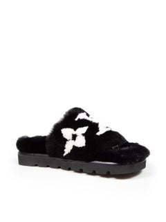 Louis Vuitton Black Mink Fur Pool Pillow Slides Size IT 38