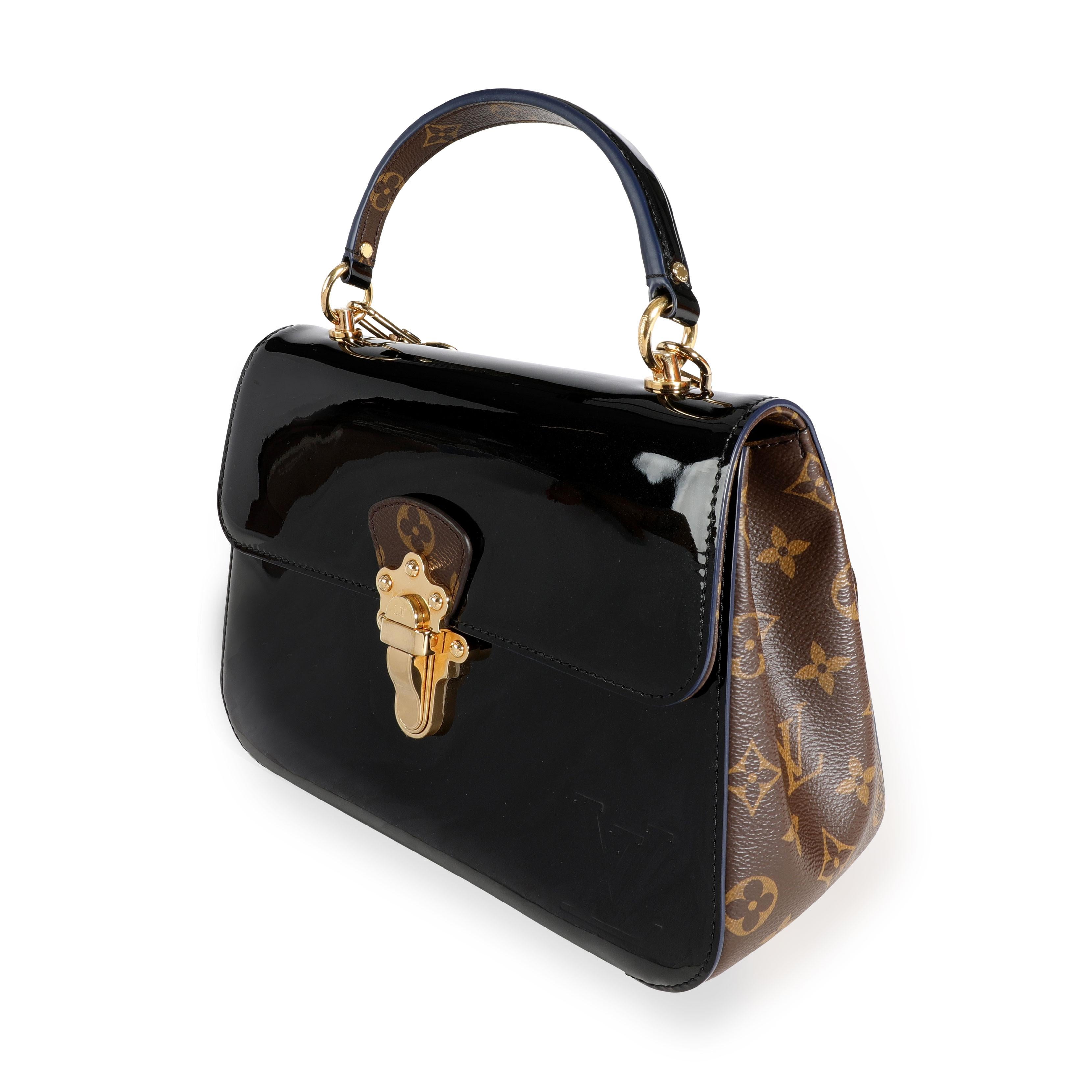 Louis Vuitton Black Miroir Vernis & Monogram Canvas Cherrywood PM In Good Condition In New York, NY